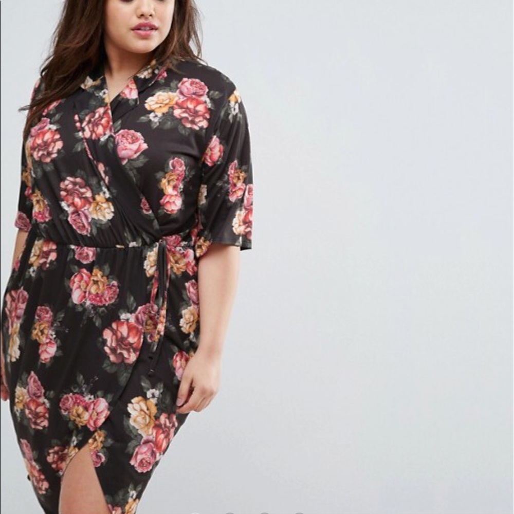 Beautiful Asos curve floral wrap dress